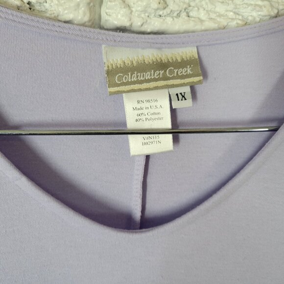 Coldwater Creek Womens Dress 1X Plus Short Sleeve Midi Lavender PUR36E - Picture 8 of 9